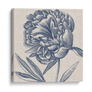 Indigo Floral En Linen Ii - Vision Studio | Cuadro decorativo de Canvas Lab