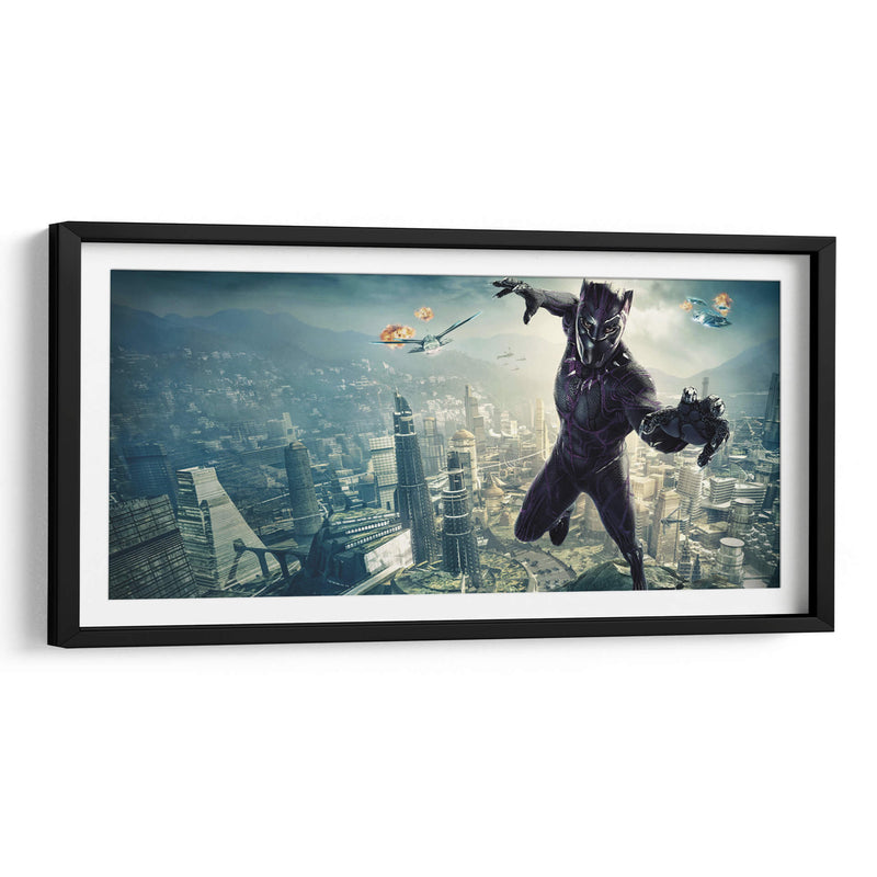 Black Panther over city | Cuadro decorativo de Canvas Lab