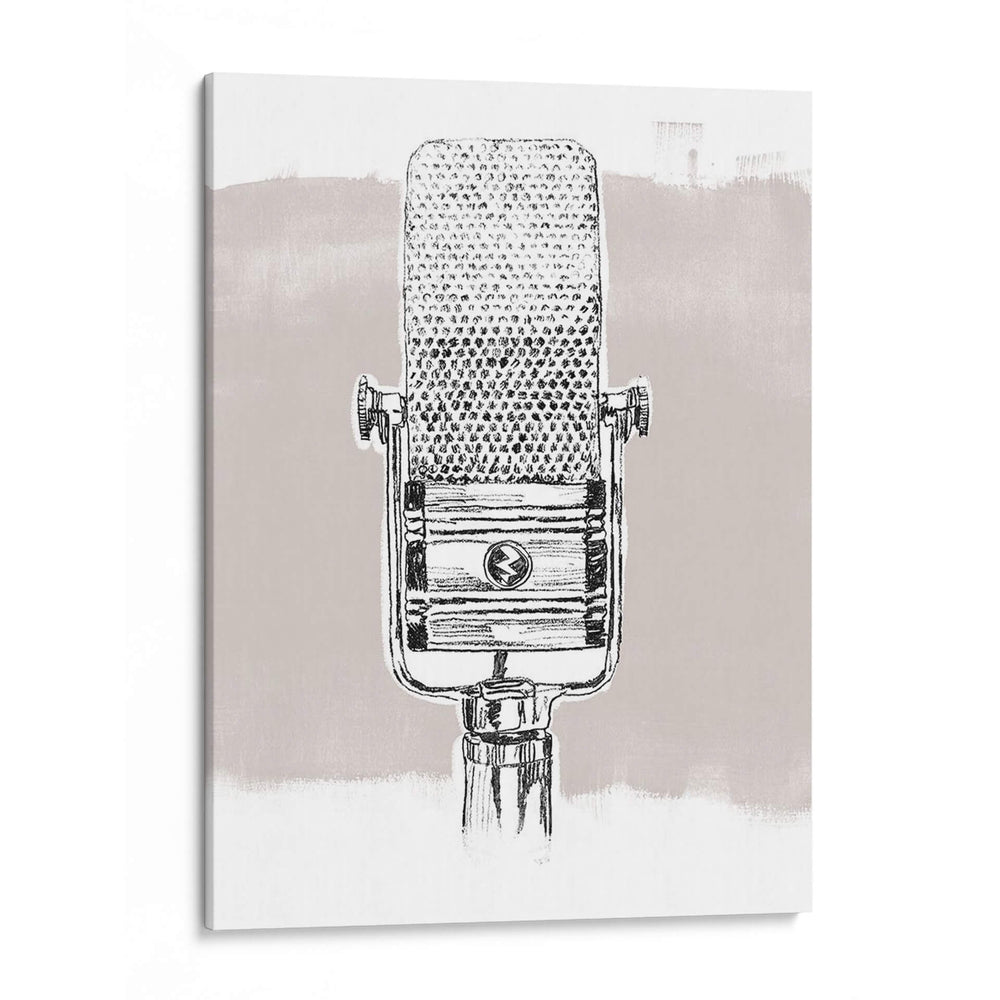 Micrófono Monocromo I - June Erica Vess | Cuadro decorativo de Canvas Lab