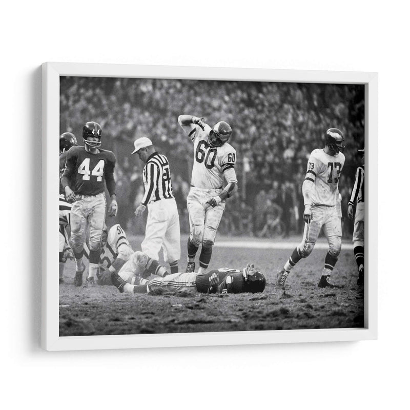 1960 Chuck Bednarik y Frank Gifford | Cuadro decorativo de Canvas Lab