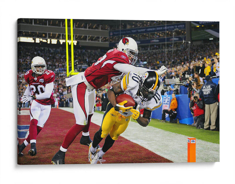 2009 Super Bowl XLIII Santonio Holmes y Aaron Francisco | Cuadro decorativo de Canvas Lab