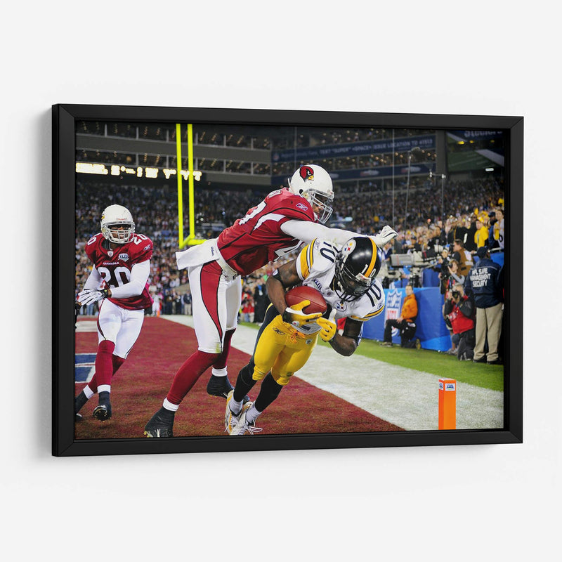 2009 Super Bowl XLIII Santonio Holmes y Aaron Francisco | Cuadro decorativo de Canvas Lab