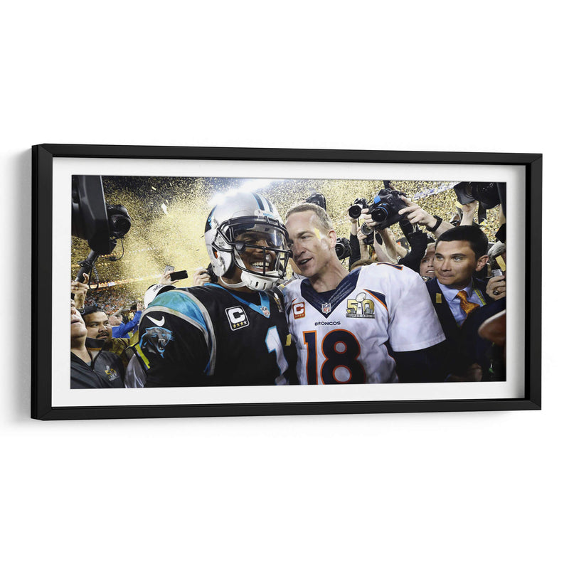 Cam Newton y Peyton Manning | Cuadro decorativo de Canvas Lab