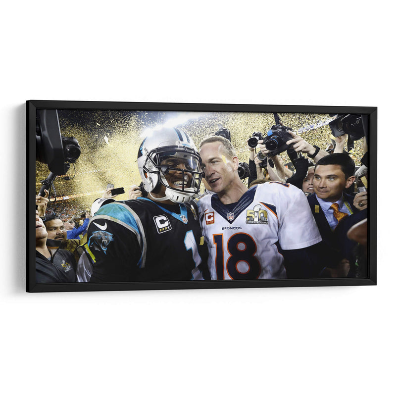 Cam Newton y Peyton Manning | Cuadro decorativo de Canvas Lab