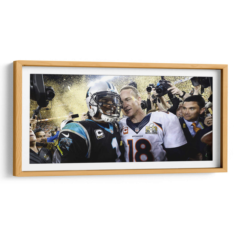 Cam Newton y Peyton Manning | Cuadro decorativo de Canvas Lab