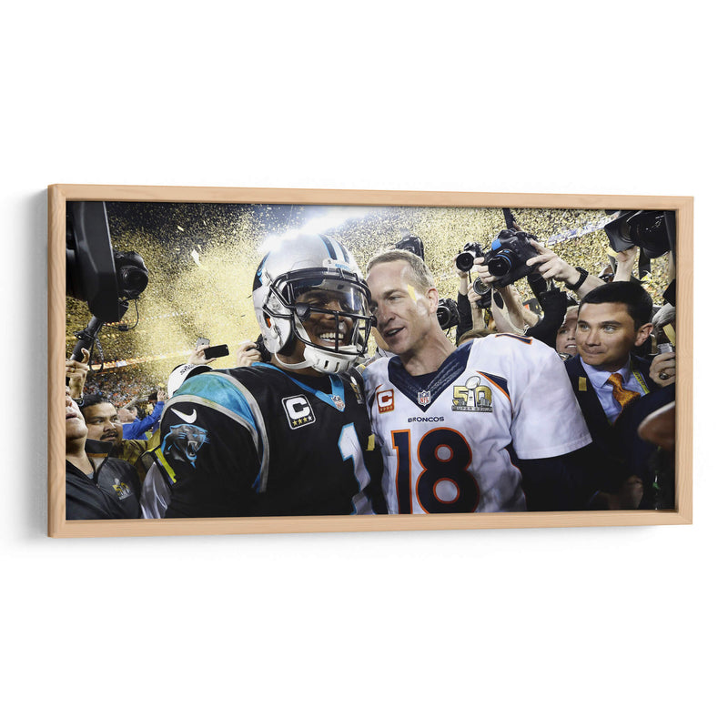 Cam Newton y Peyton Manning | Cuadro decorativo de Canvas Lab