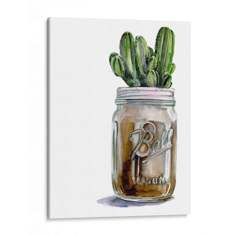 Cactus Mason Jar I - Jennifer Paxton Parker | Cuadro decorativo de Canvas Lab