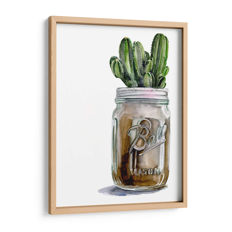 Cactus Mason Jar I - Jennifer Paxton Parker | Cuadro decorativo de Canvas Lab