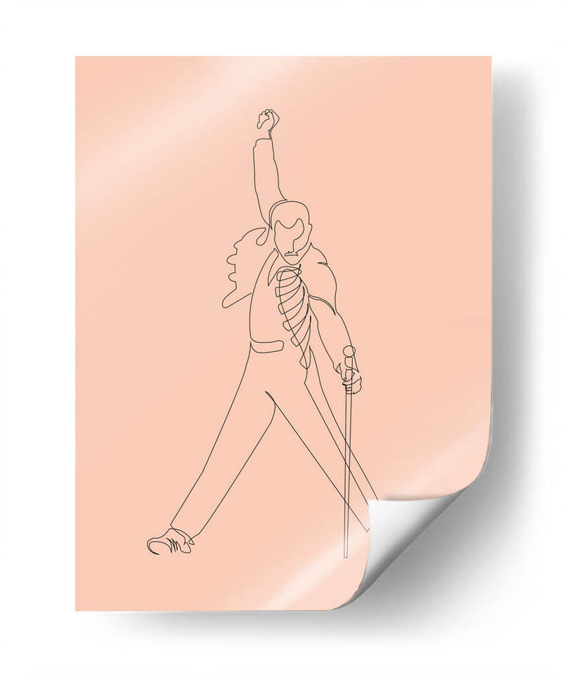 Freddie line art | Cuadro decorativo de Canvas Lab