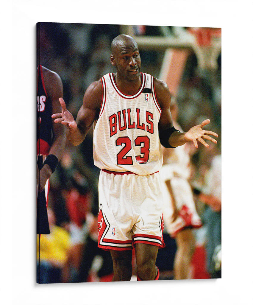 1992 Michael Jordan The Shrug | Cuadro decorativo de Canvas Lab