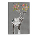 Ciervos Y Flores I - Jennifer Goldberger | Cuadro decorativo de Canvas Lab