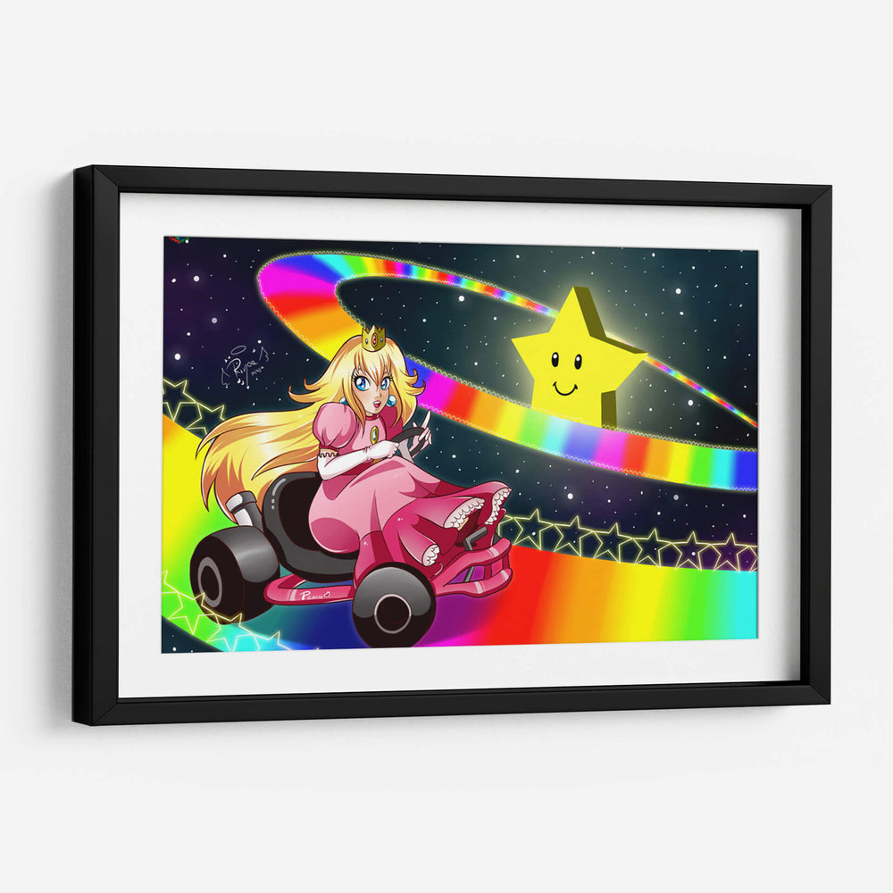 Mario Kart 64 Princess Peach Rainbow Road | Cuadro decorativo de Canvas Lab
