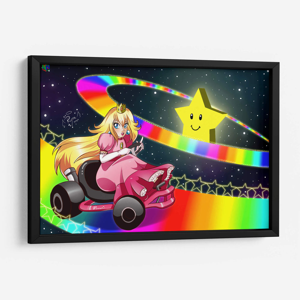 Mario Kart 64 Princess Peach Rainbow Road | Cuadro decorativo de Canvas Lab
