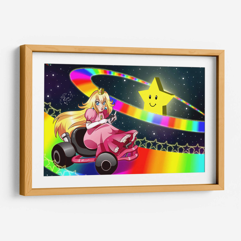 Mario Kart 64 Princess Peach Rainbow Road | Cuadro decorativo de Canvas Lab
