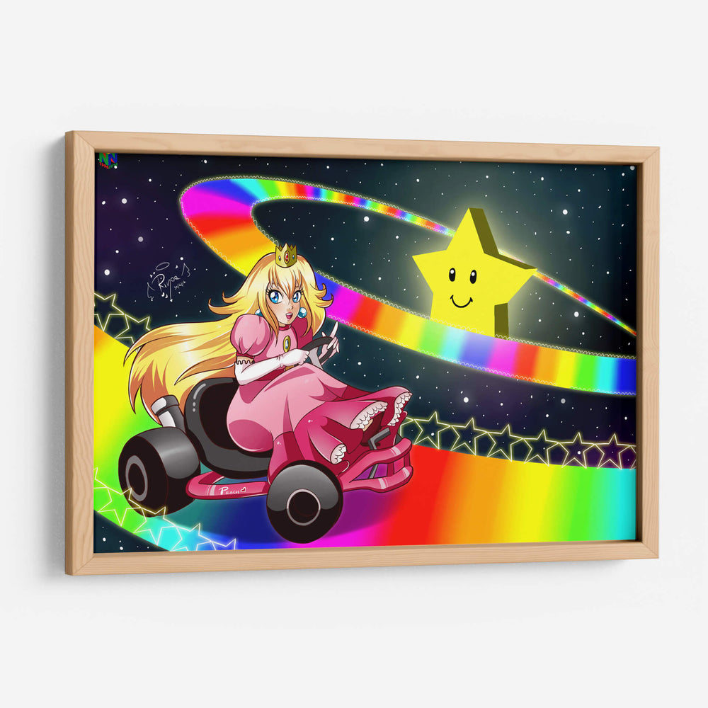Mario Kart 64 Princess Peach Rainbow Road | Cuadro decorativo de Canvas Lab
