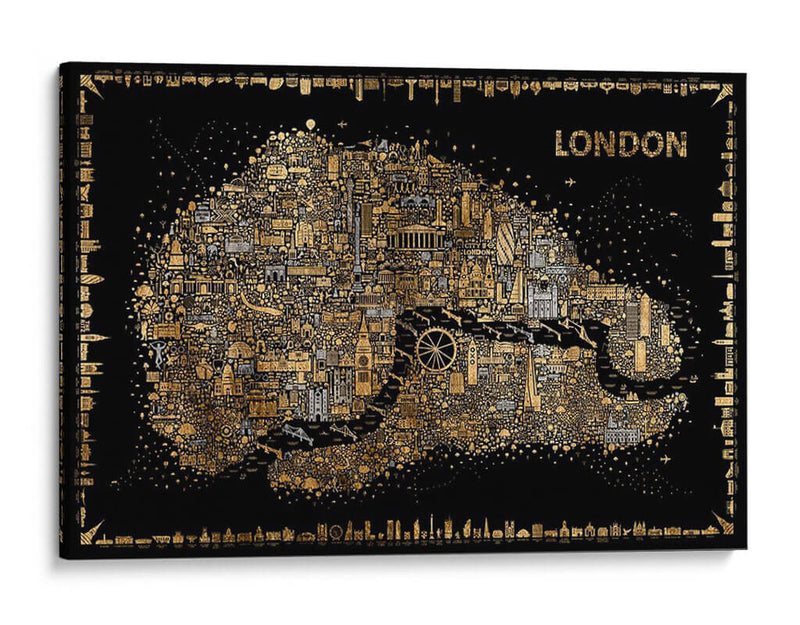 Glam Iconic Cities-Londres - A Very Modern Dog | Cuadro decorativo de Canvas Lab