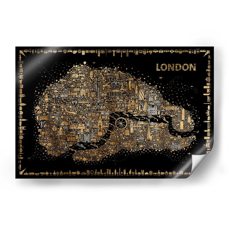 Glam Iconic Cities-Londres - A Very Modern Dog | Cuadro decorativo de Canvas Lab