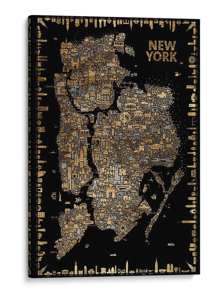 Glam Iconic Cities-New York - A Very Modern Dog | Cuadro decorativo de Canvas Lab