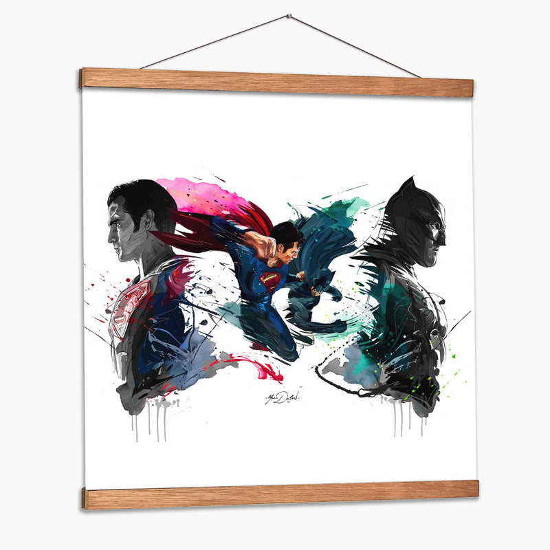 Superman y Batman | Cuadro decorativo de Canvas Lab