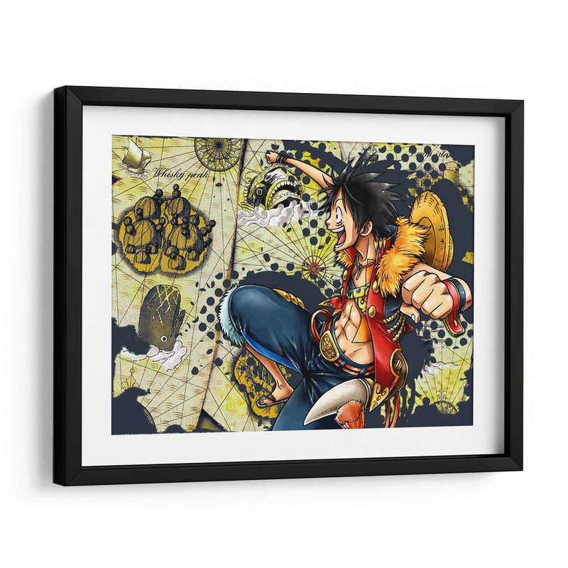 Monkey on the map | Cuadro decorativo de Canvas Lab