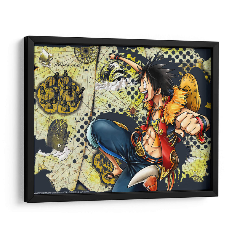 Monkey on the map | Cuadro decorativo de Canvas Lab