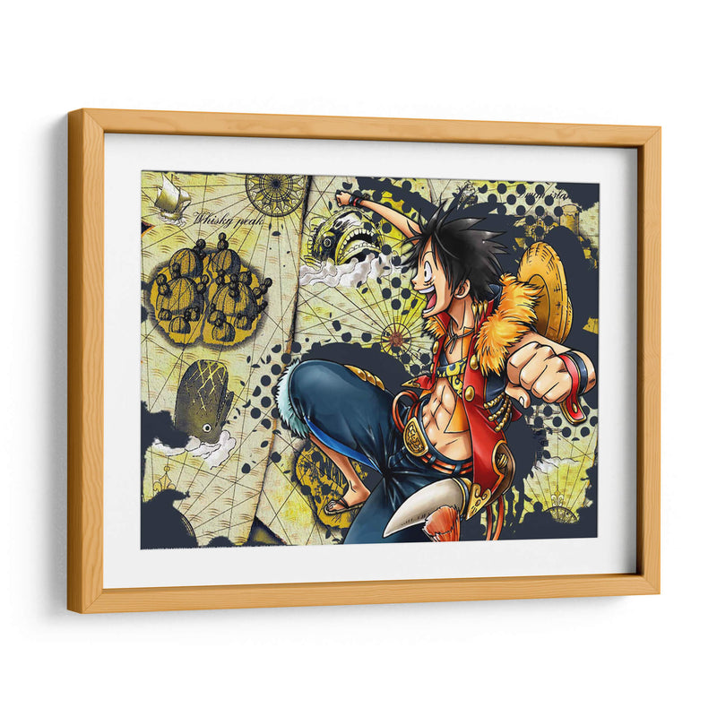 Monkey on the map | Cuadro decorativo de Canvas Lab