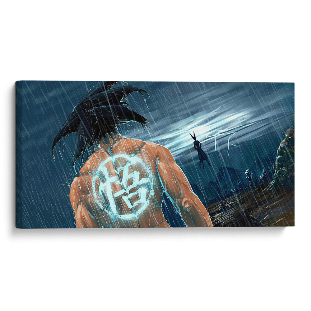 Goku bajo la lluvia | Cuadro decorativo de Canvas Lab