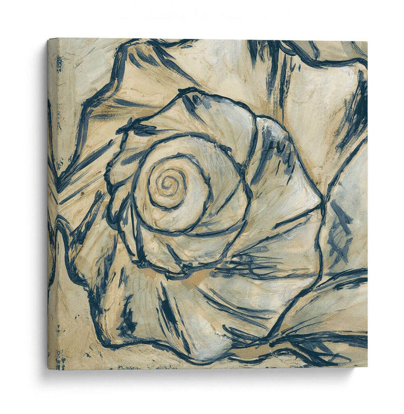 Navy Seashell Spiral I - Megan Meagher | Cuadro decorativo de Canvas Lab