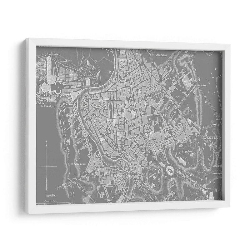 Mapa Gris Personalizado De Roma - Vision Studio | Cuadro decorativo de Canvas Lab