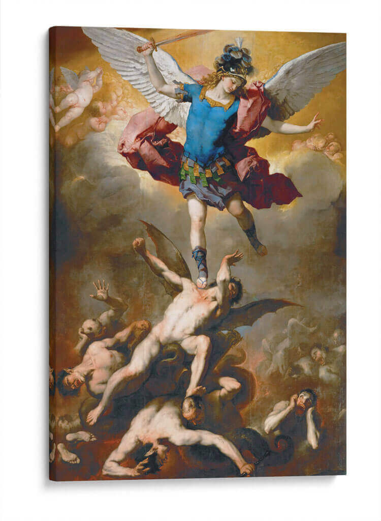 La caída de los ángeles rebeldes - Luca Giordano | Cuadro decorativo de Canvas Lab