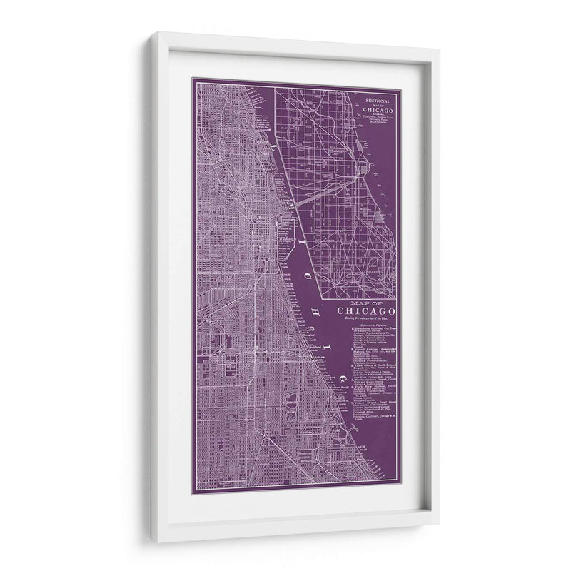 Mapa Gráfico De Chicago - Vision Studio | Cuadro decorativo de Canvas Lab