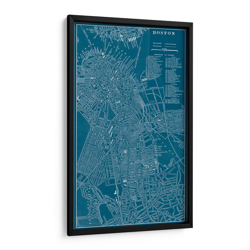 Mapa Gráfico De Boston - Vision Studio | Cuadro decorativo de Canvas Lab