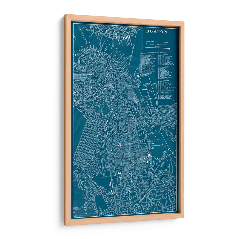 Mapa Gráfico De Boston - Vision Studio | Cuadro decorativo de Canvas Lab