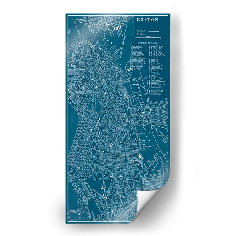 Mapa Gráfico De Boston - Vision Studio | Cuadro decorativo de Canvas Lab