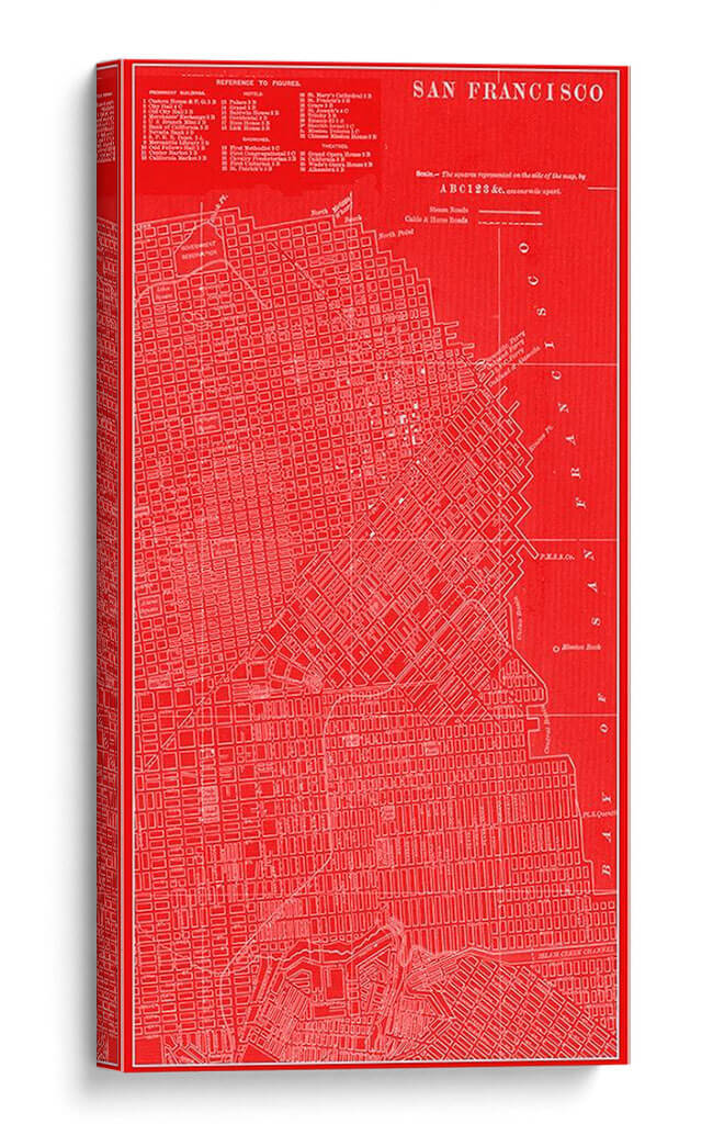 Mapa Gráfico De San Francisco - Vision Studio | Cuadro decorativo de Canvas Lab