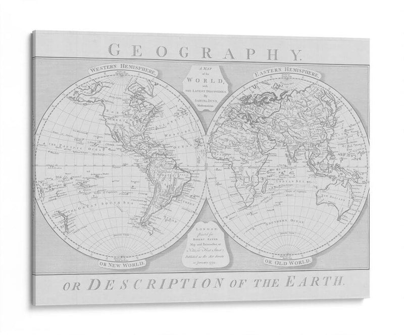 Hemisferios geográficos | Cuadro decorativo de Canvas Lab