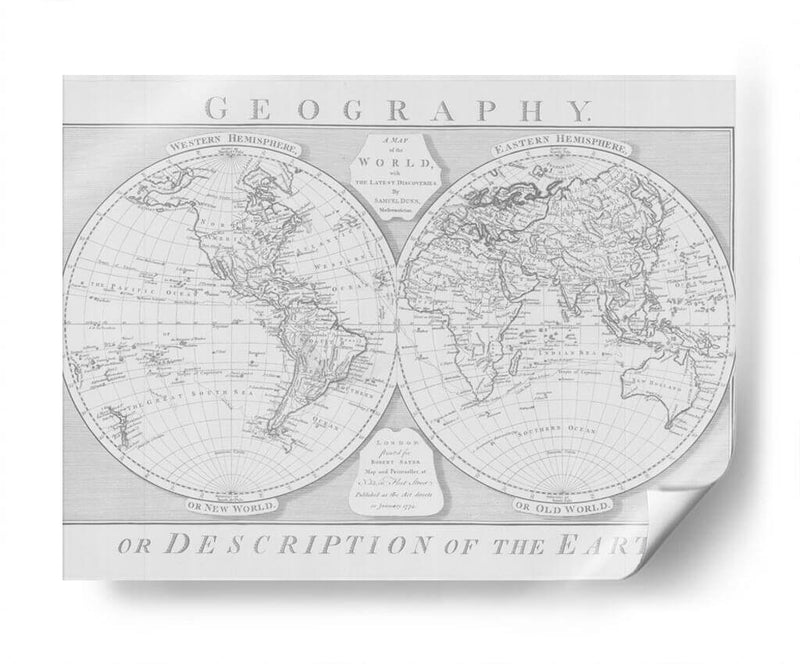 Hemisferios geográficos | Cuadro decorativo de Canvas Lab