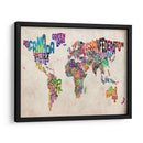 Mapa textual del mundo | Cuadro decorativo de Canvas Lab