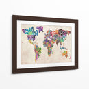 Mapa textual del mundo | Cuadro decorativo de Canvas Lab