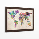 Mapa textual del mundo | Cuadro decorativo de Canvas Lab