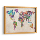 Mapa textual del mundo | Cuadro decorativo de Canvas Lab