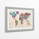 Mapa textual del mundo | Cuadro decorativo de Canvas Lab