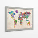 Mapa textual del mundo | Cuadro decorativo de Canvas Lab