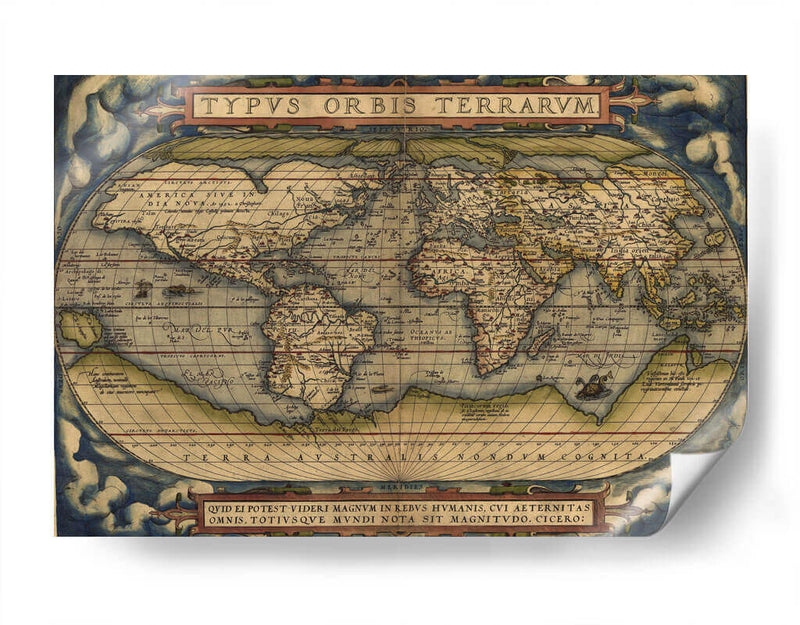 Ortelius World Map | Cuadro decorativo de Canvas Lab
