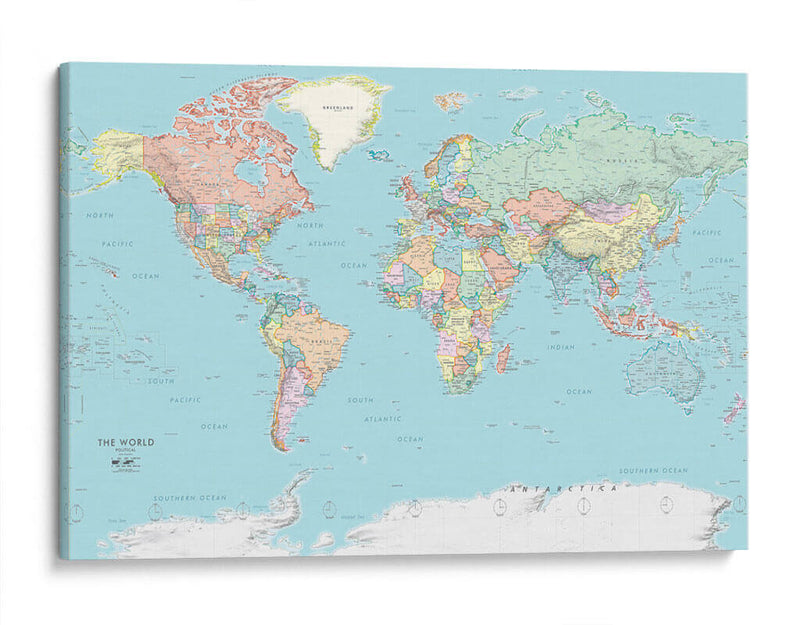 Political world map | Cuadro decorativo de Canvas Lab