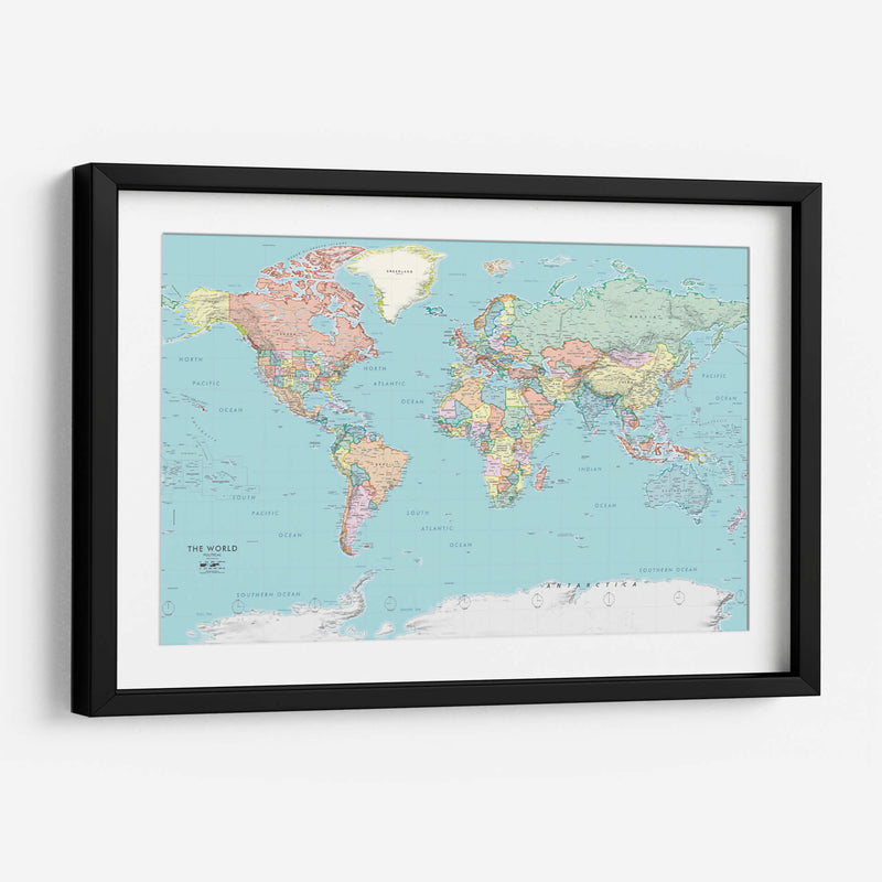 Political world map | Cuadro decorativo de Canvas Lab