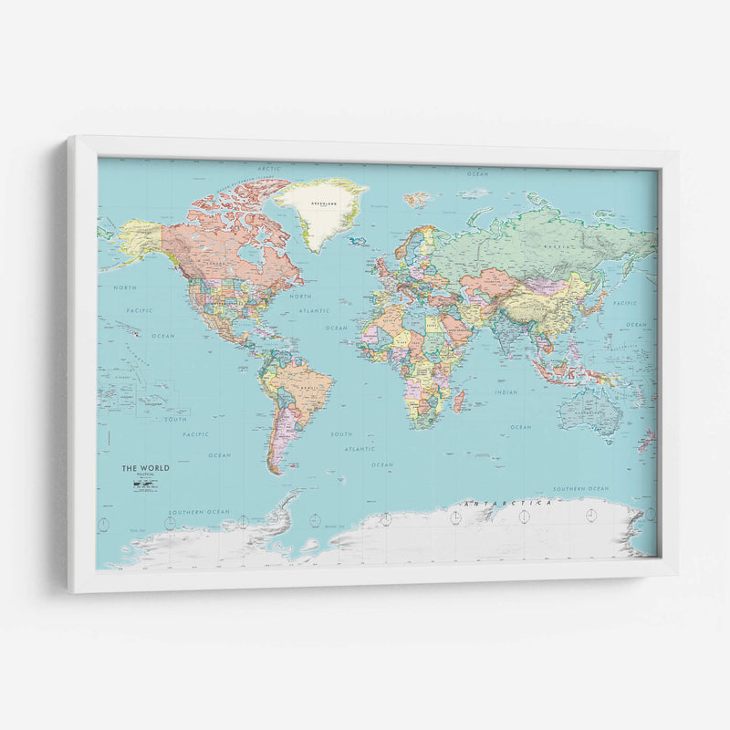 Political world map | Cuadro decorativo de Canvas Lab