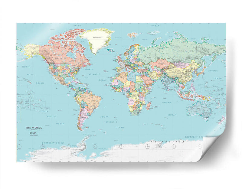 Political world map | Cuadro decorativo de Canvas Lab