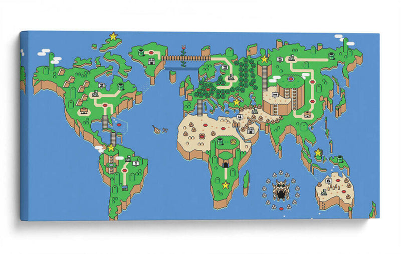 Super Mario world map | Cuadro decorativo de Canvas Lab