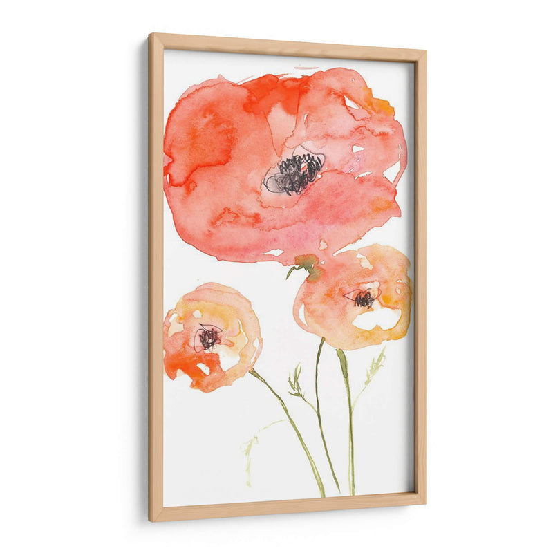 Neon Poppies Ii - Jennifer Goldberger | Cuadro decorativo de Canvas Lab